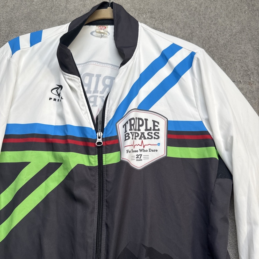 Primal Wear Triple Bypass Cycling‎ Jacket Men's Large Black White Windbreaker